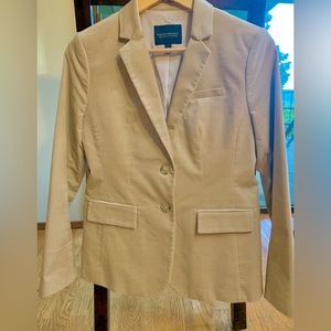 Banana Republic khaki colored, structured 2-button velvet blazer. Petite Size 6